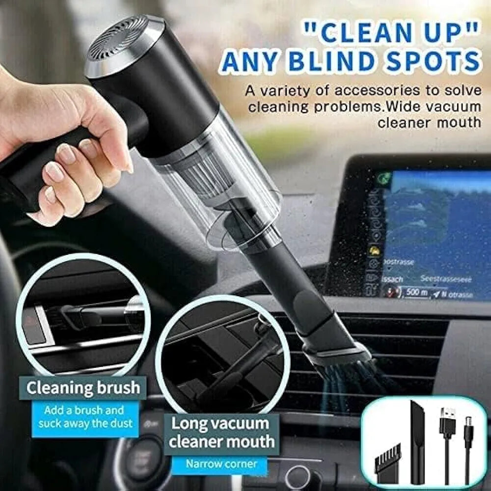 2-in-1 Portable Handheld Vacuum – Cordless High-Suction Cleaner for Car & Home" Wireless Rechargeable Home
